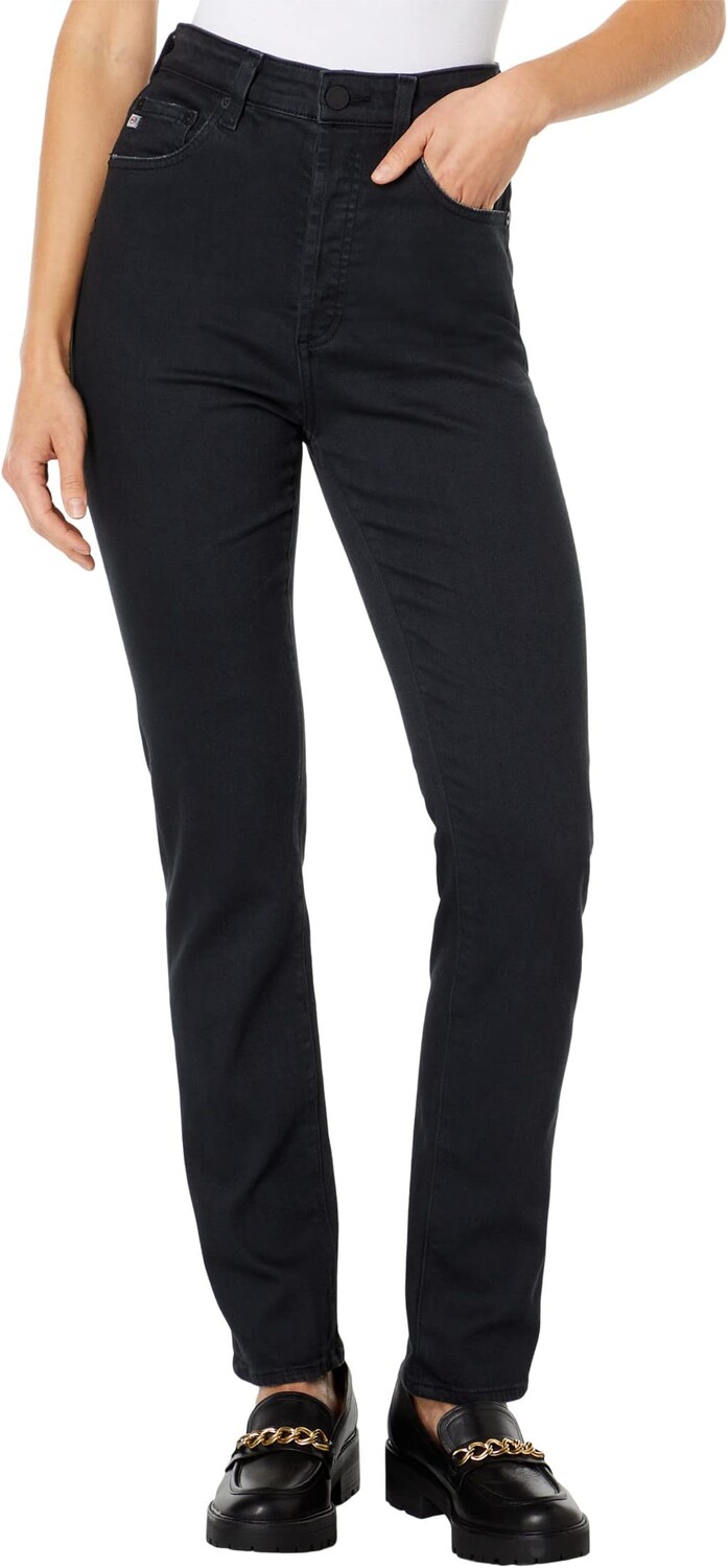 

Джинсы Alexxis Vintage High-Rise Slim Straight in 3 Years Sulfur Black AG Jeans, цвет 3 Years Sulfur Black