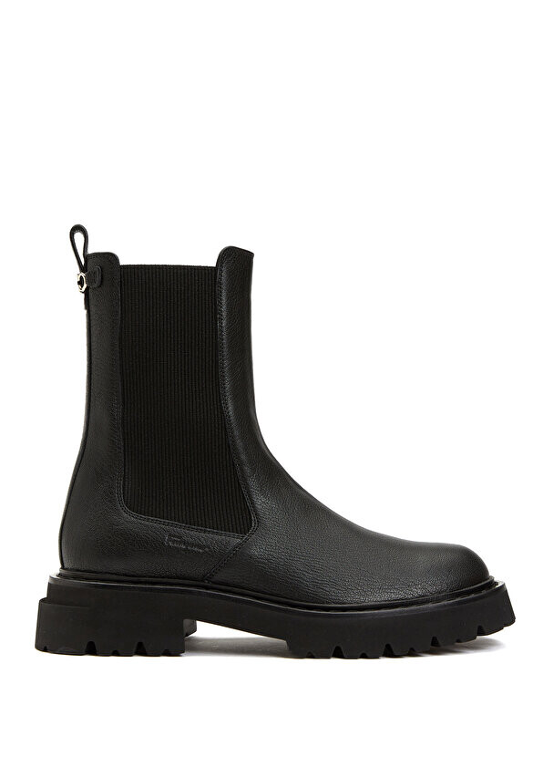 

Черные эластичные женские кожаные ботинки Ferragamo