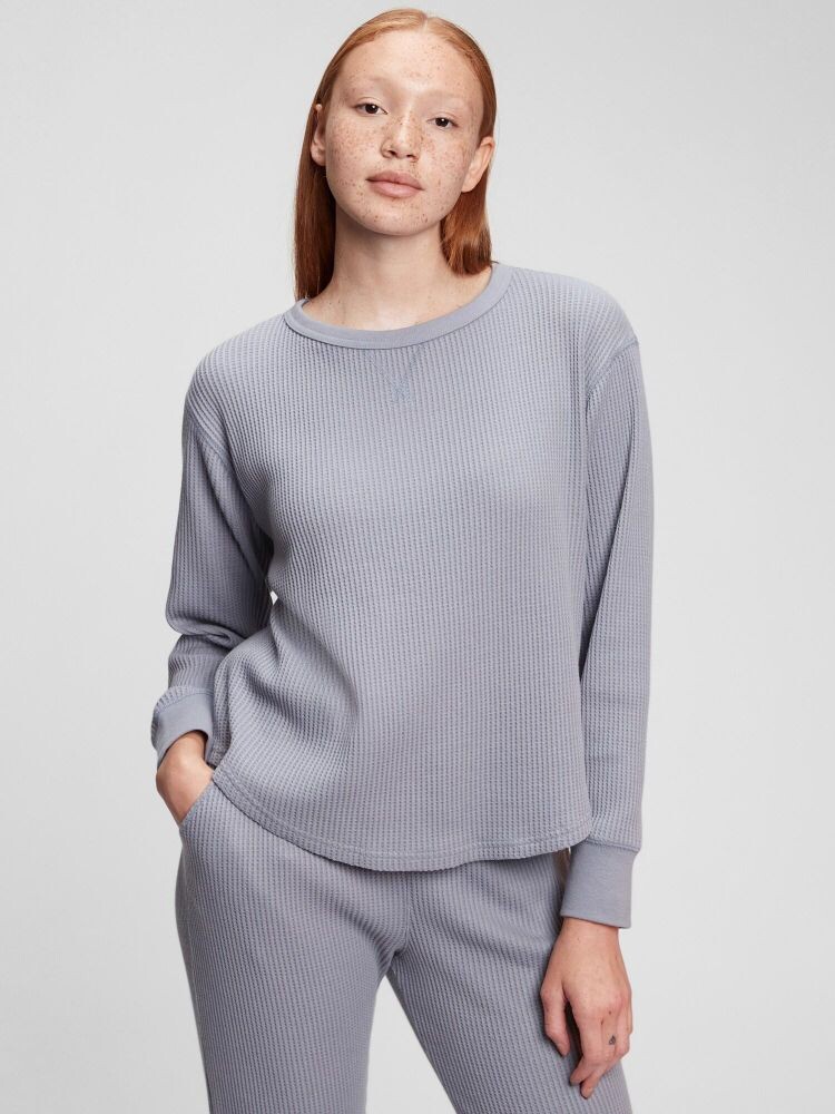 

Блуза с вафельным узором Gap, серый