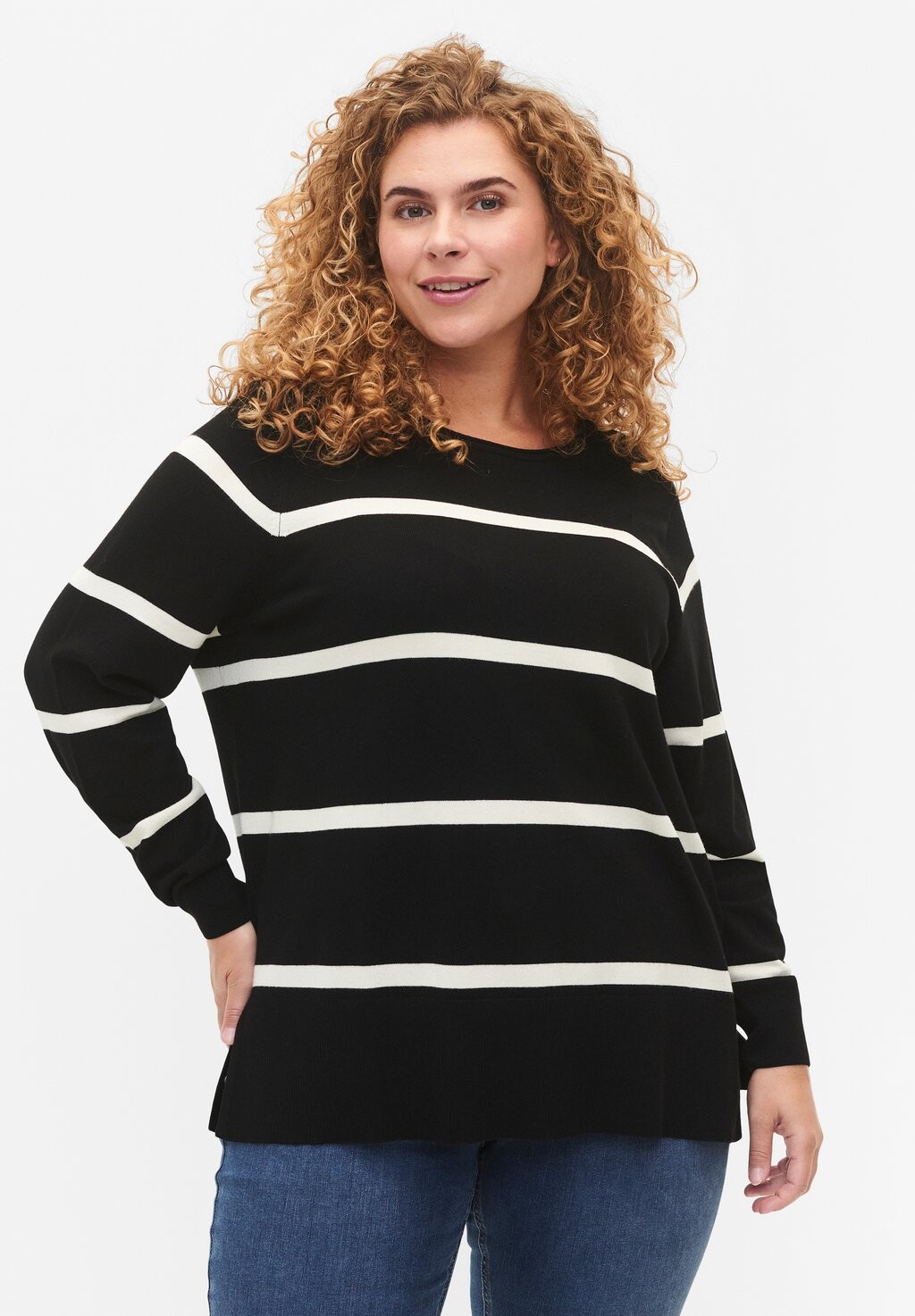 

Джемпер WITH STRIPES Zizzi, черный