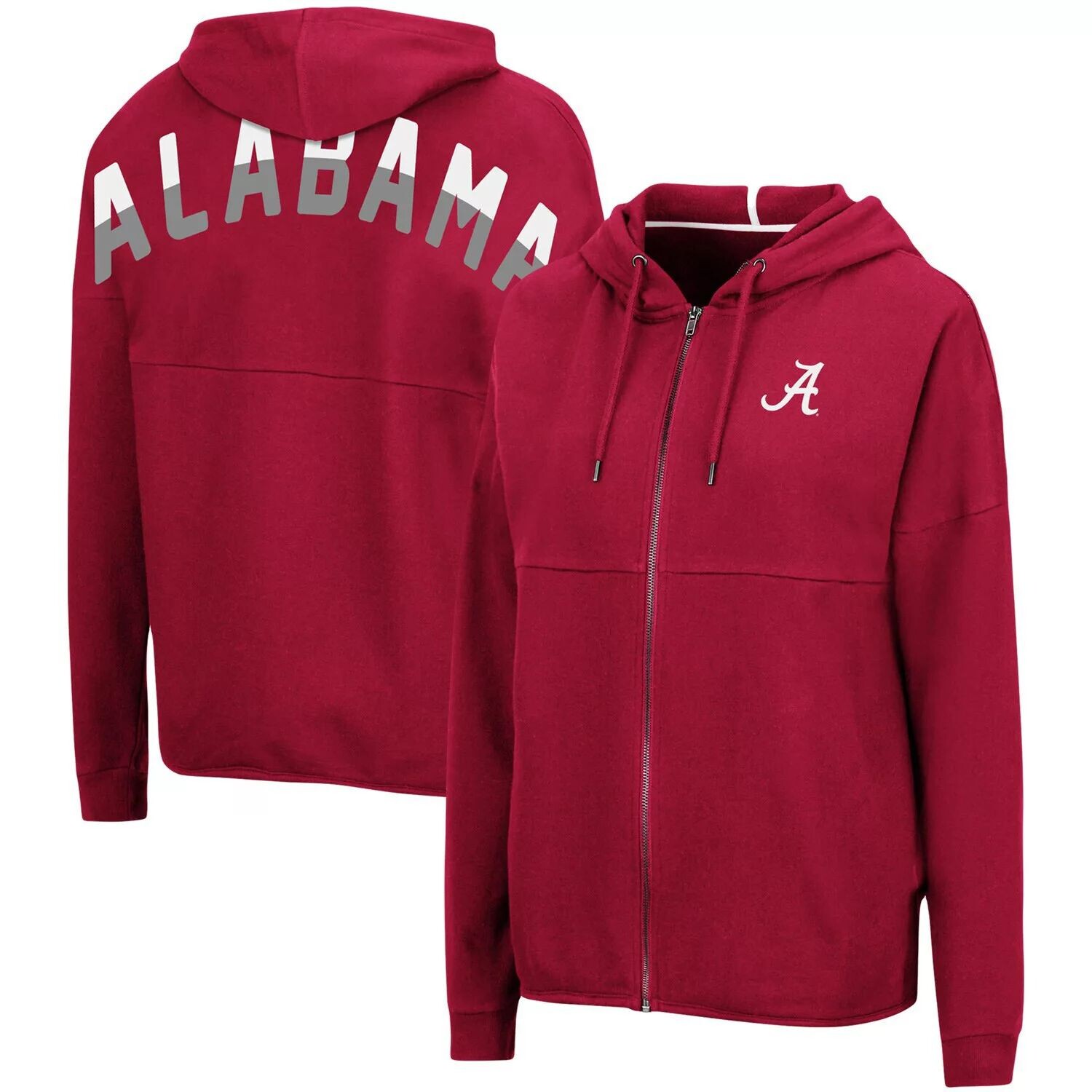 

Женская толстовка с молнией во всю длину Colosseum Crimson Alabama Crimson Tide 2-Hit Colosseum