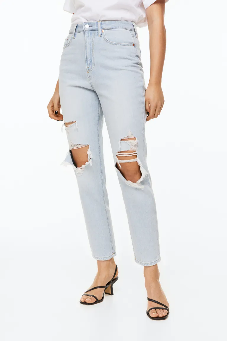 

Джинсы comfort со сверхвысокой лодыжкой H&M, синий