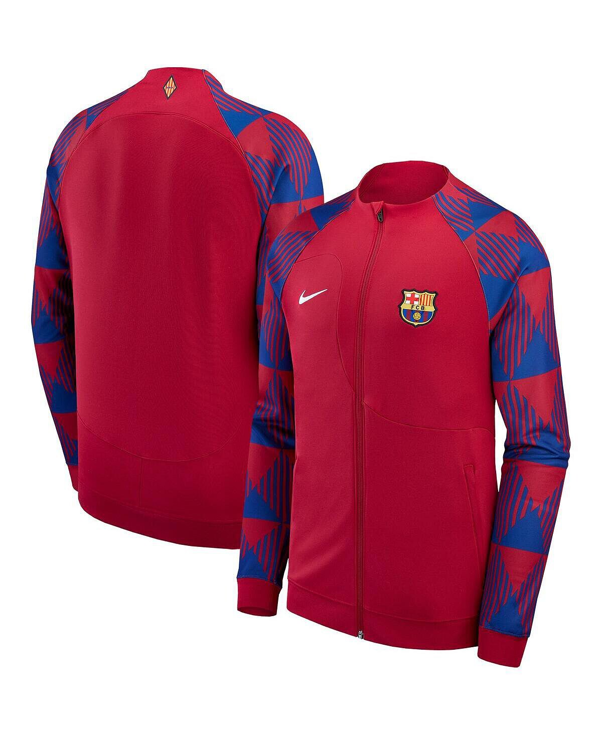 

Мужская красная куртка с молнией во всю длину реглан Barcelona 2023/24 Academy Pro Anthem Performance Nike, Красный