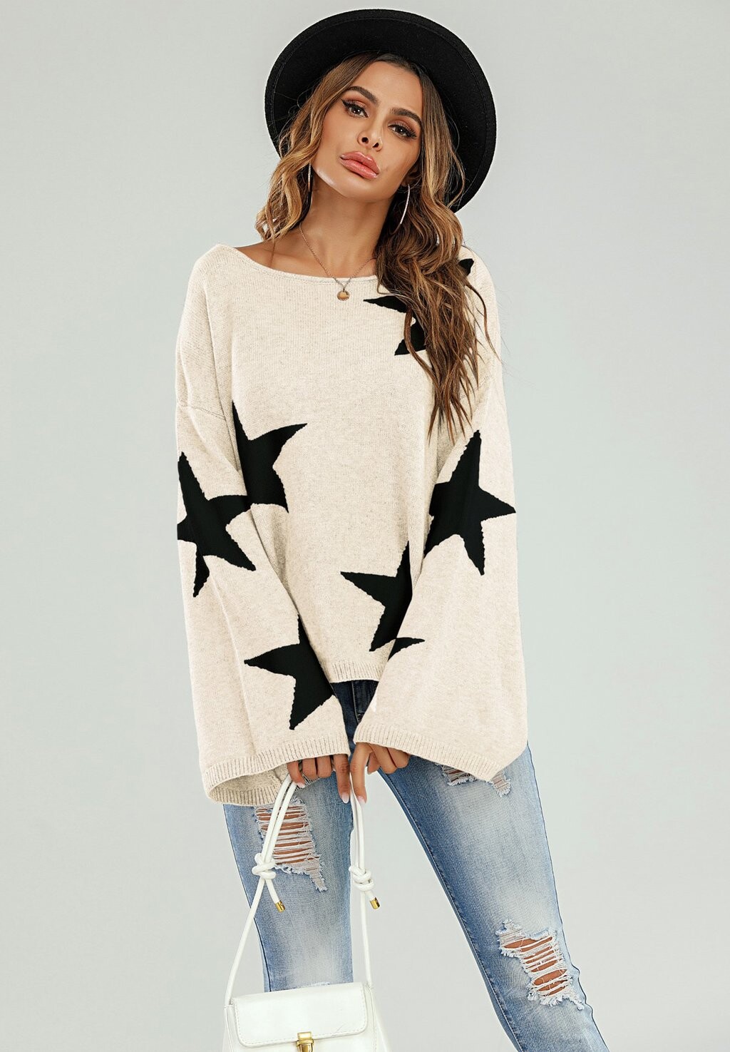 

Вязаный свитер WIDE SLEEVE OVERSIZE FS Collection, цвет beige