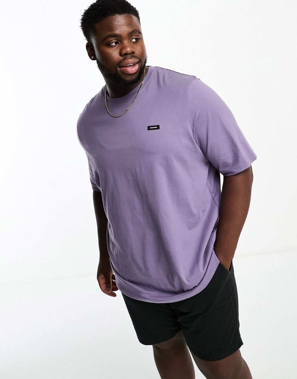 

Фиолетовая удобная футболка Calvin Klein Big & Tall, Фиолетовый