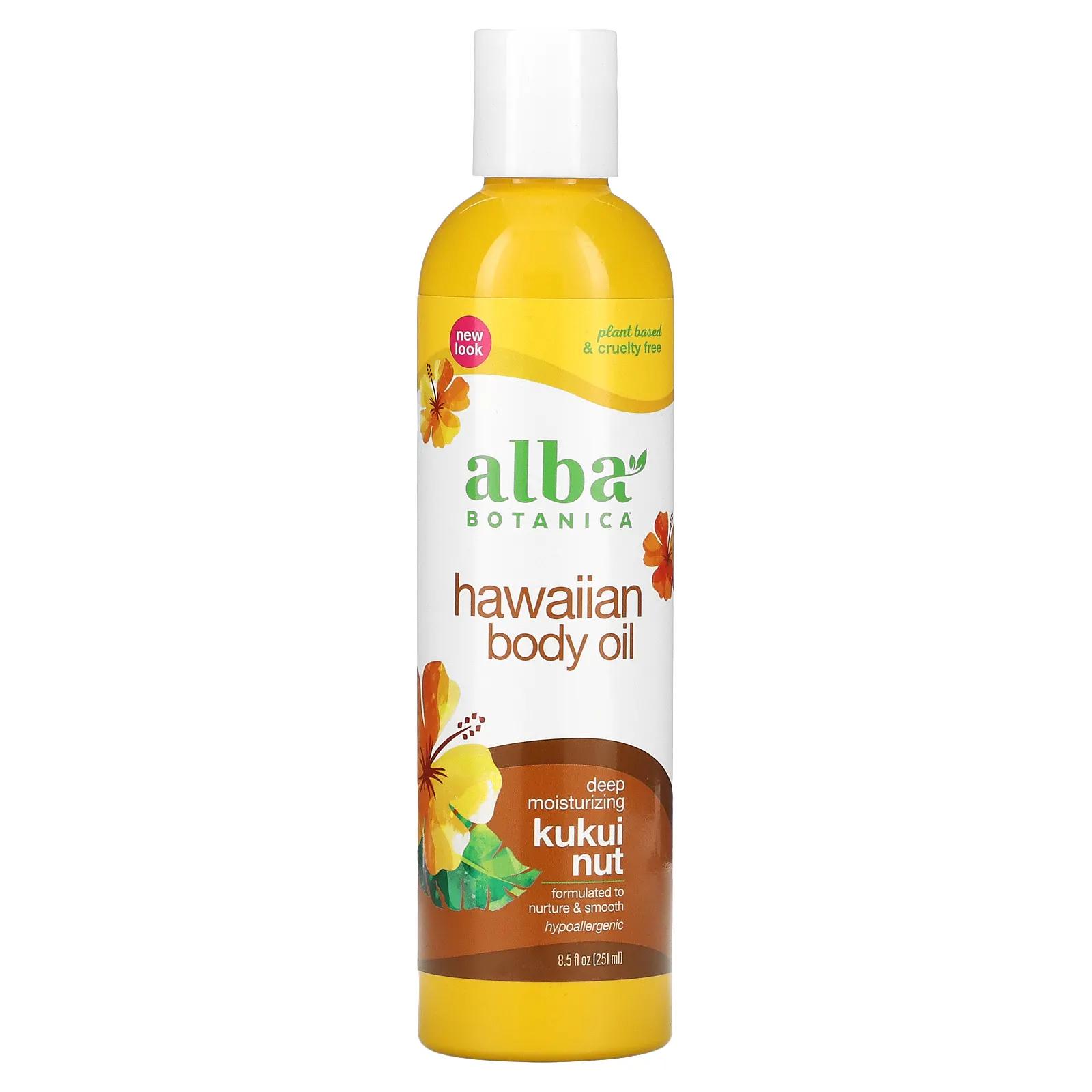 Alba Botanica Гавайское масло для тела Орех кукуй 8,5 жид. унций (251 мл) alba botanica sunless tanner 4 oz 113 g