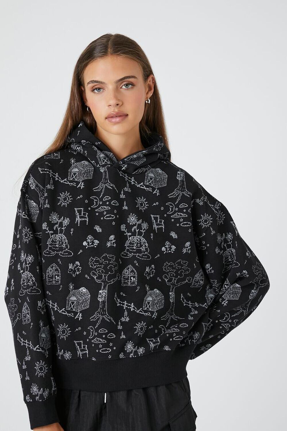 

Толстовка с рисунком Doodle Forever 21, черный