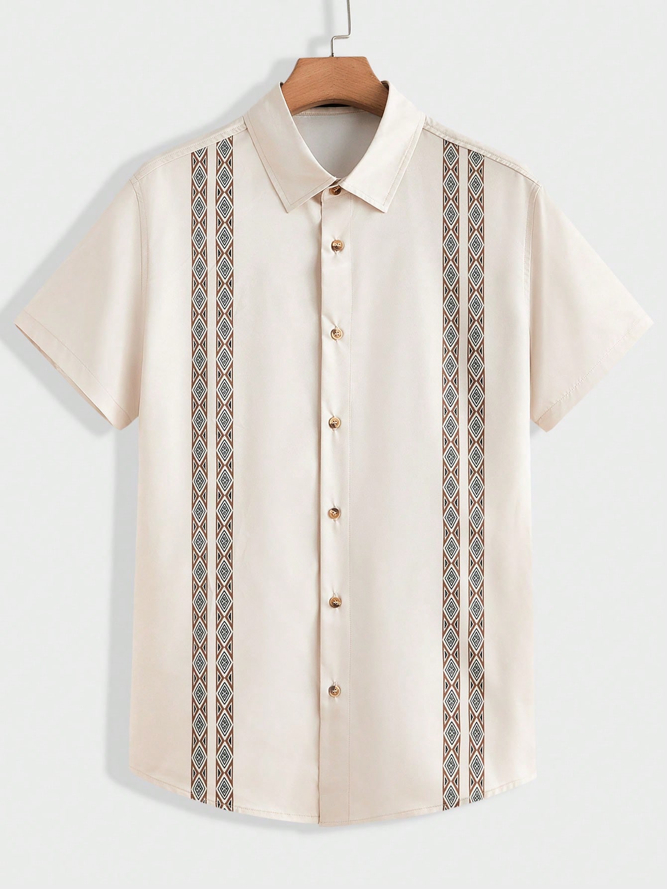 Мужская рубашка на пуговицах с короткими рукавами Manfinity LEGND с геометрическим принтом, белый