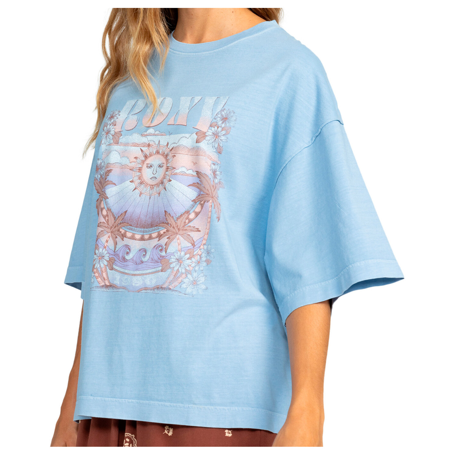 

Футболка Roxy Women's Sweet Shine A Boyfriend Fit, цвет Bel Air Blue