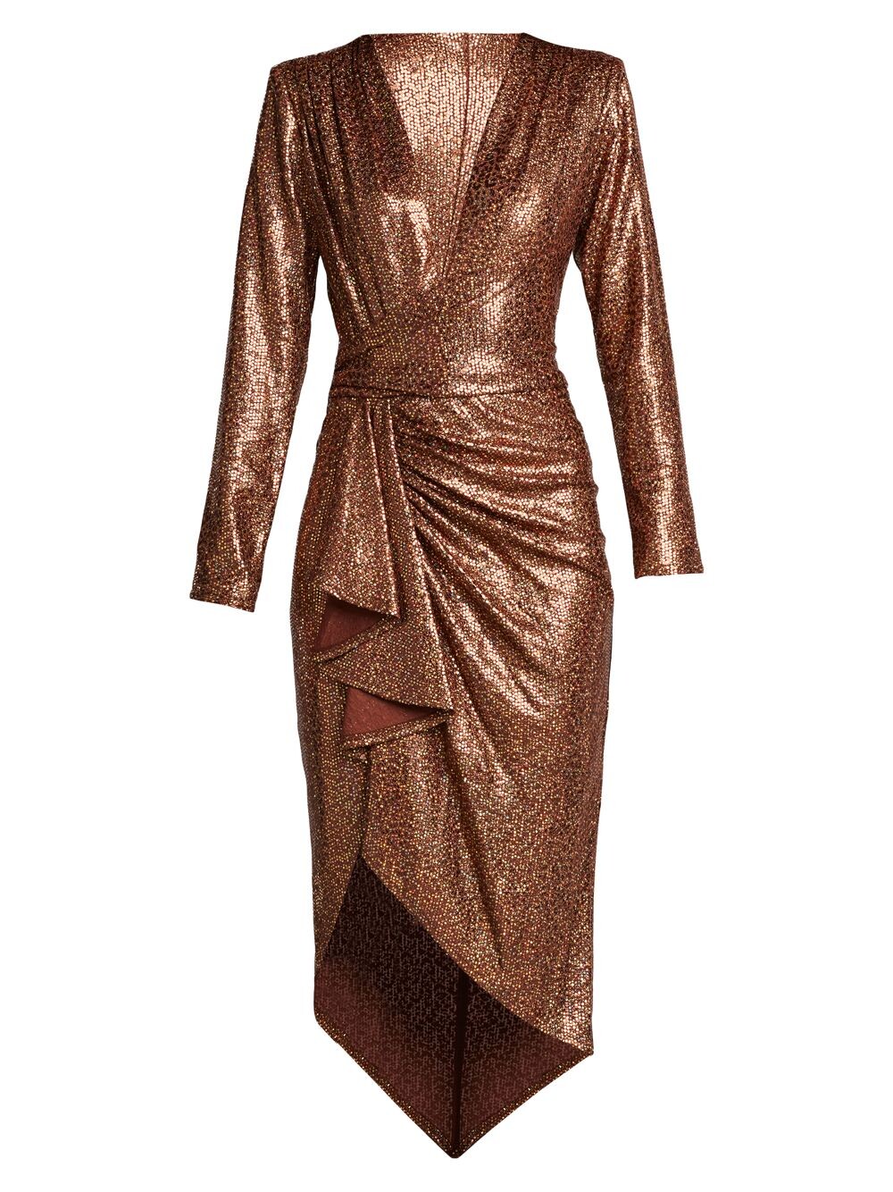 

Платье миди с глубоким вырезом Shimmer Tadashi Shoji, коричневый