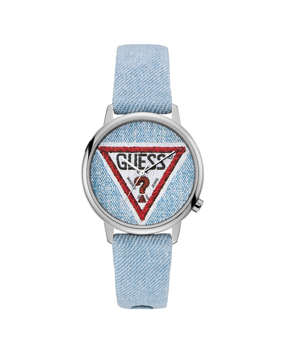 Часы-унисекс Originals V1014M1 из кожи с синим ремешком Guess, синий