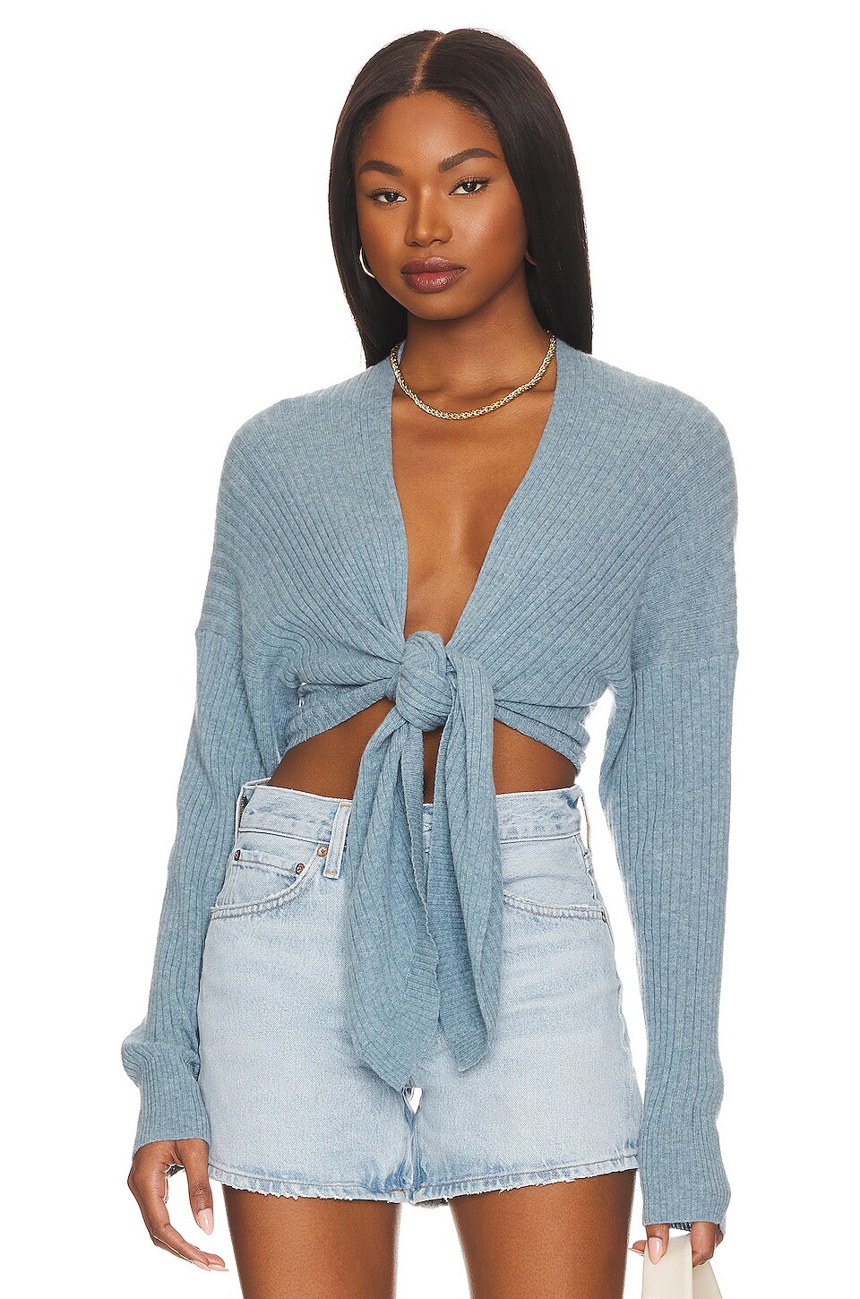

Кардиган Autumn Cashmere Tie Front Rib, цвет Faded Denim
