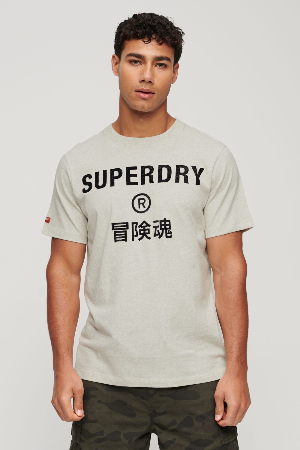 

Винтажная футболка с логотипом спецодежды Superdry, серый