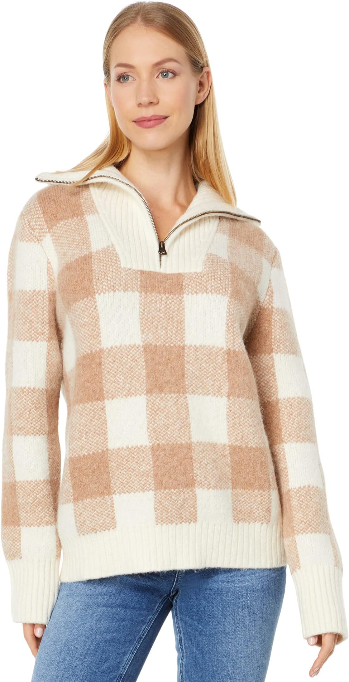 Субботний пуловер-свитер Faherty, цвет Meadow Buffalo Check