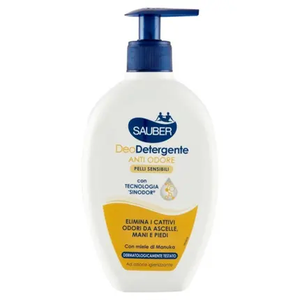 

Sauber Deo Smell Cleanser для чувствительной кожи с дозатором 330 мл, Серый