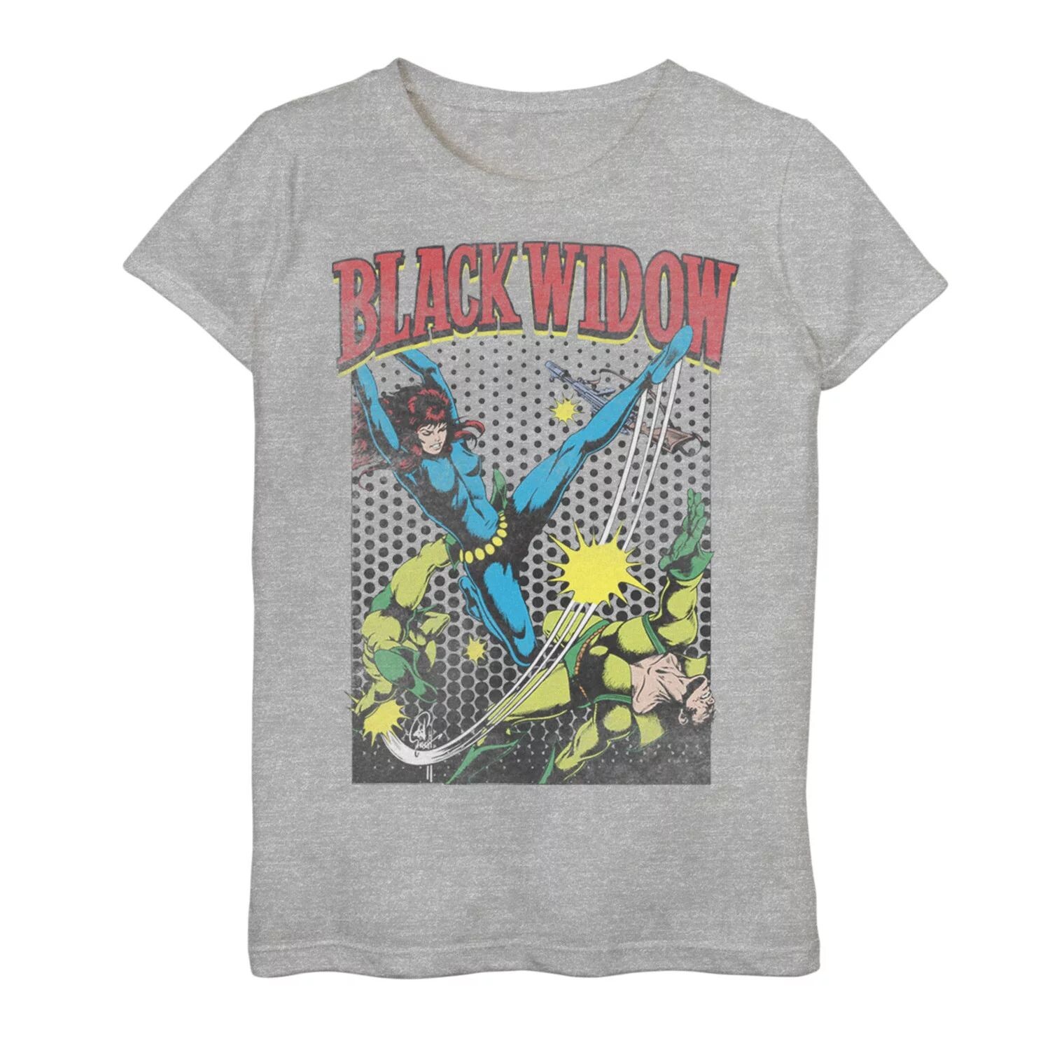 

Классическая футболка с рисунком комиксов Marvel Black Widow для девочек 7–16 лет Marvel