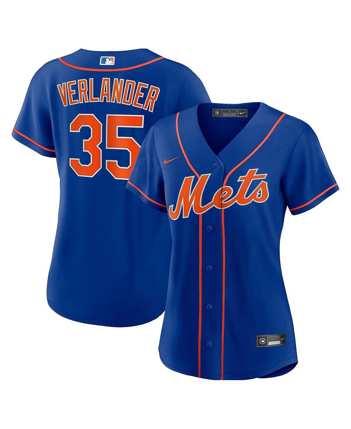 

Женская футболка Джастина Верландера Royal New York Mets Alternate Replica Player Nike