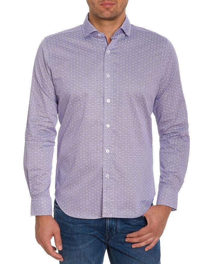 

Рубашка на пуговицах Colton Cotton Geo Circle Print Robert Graham