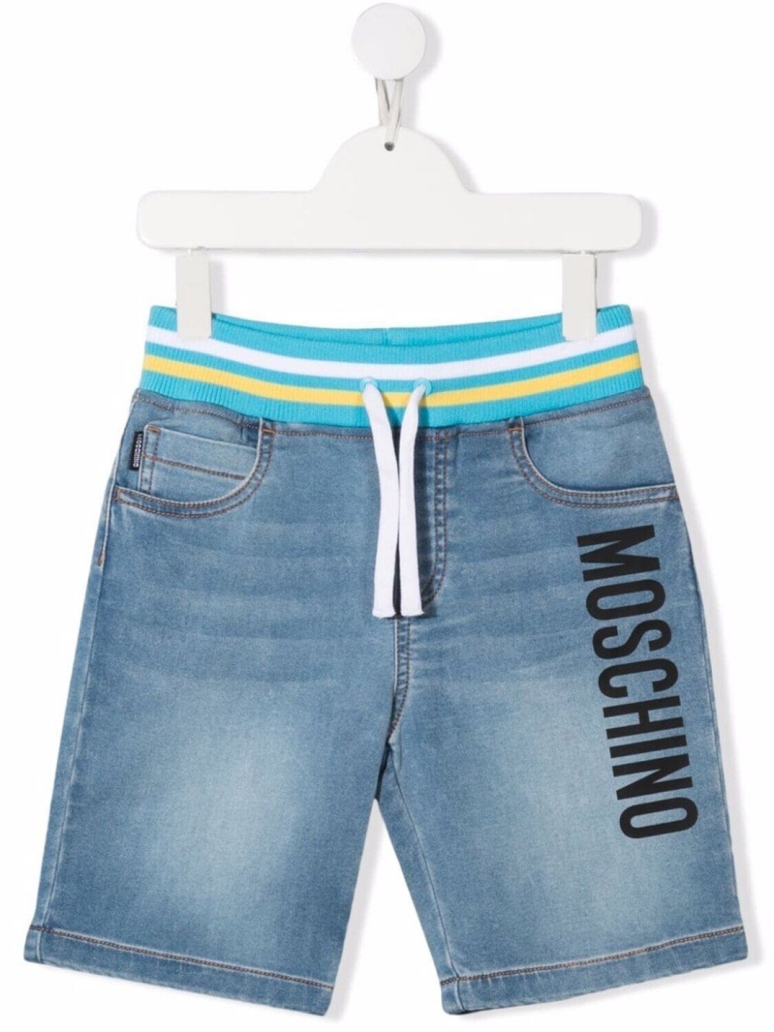 

Джинсовые шорты с логотипом Moschino Kids, синий