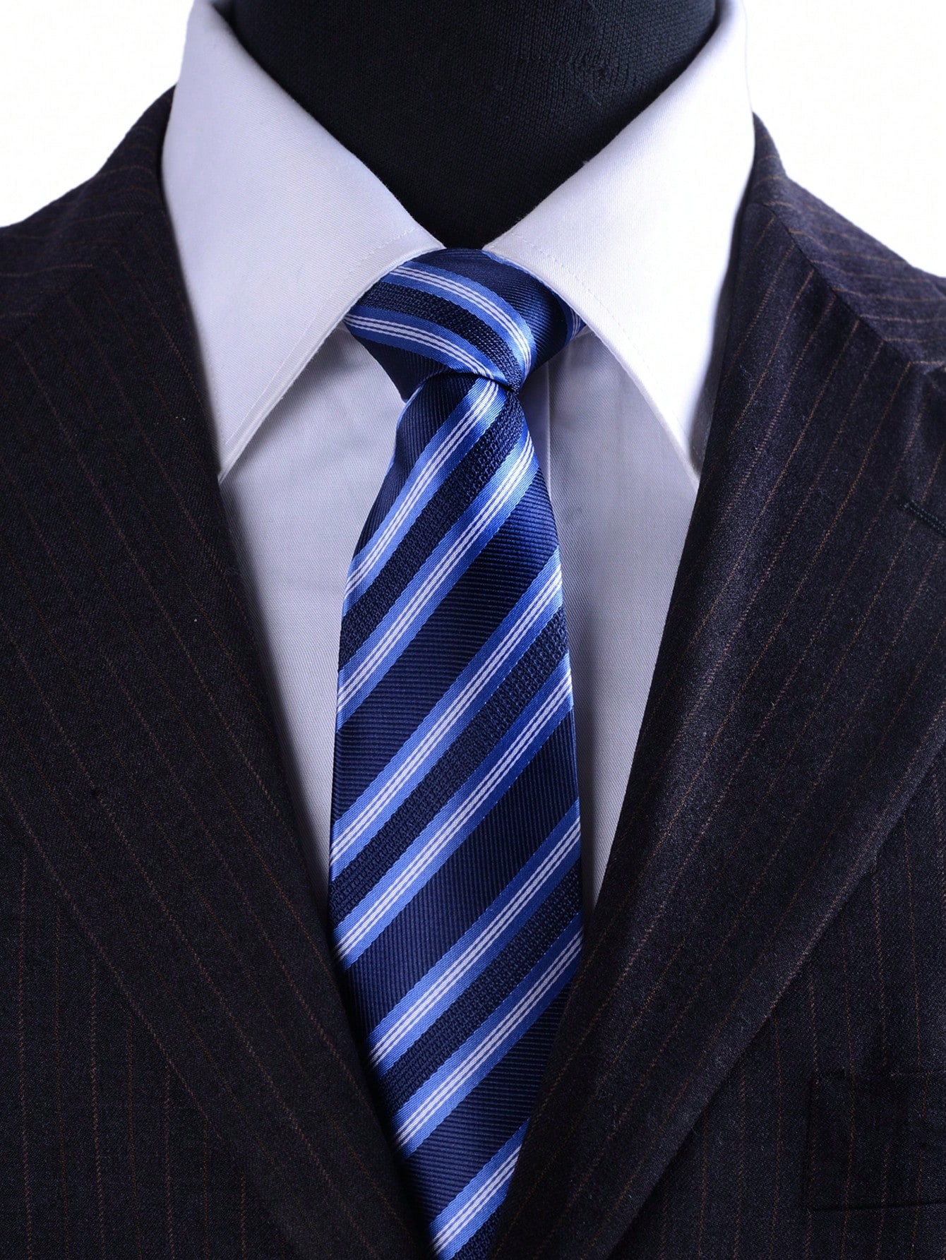 Мужской классический полосатый галстук из полиэстера, многоцветный