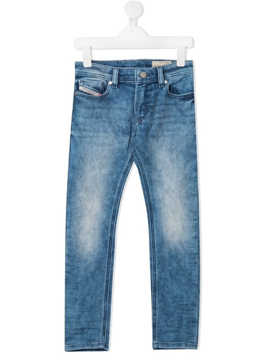 

Джинсы прямого кроя с эффектом потертости Diesel Kids, синий