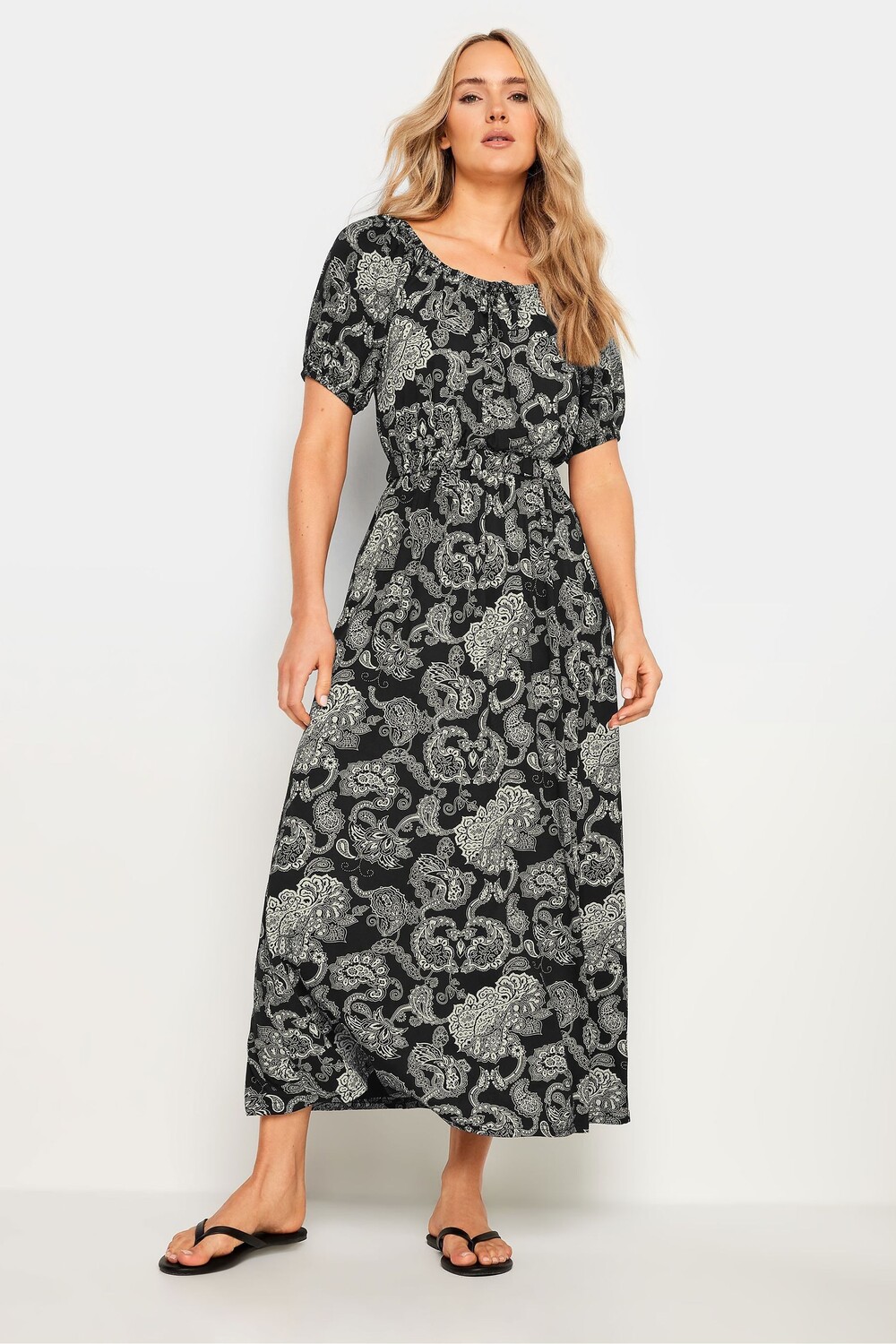 

Платье миди с принтом пейсли и бардо Long Tall Sally, черный