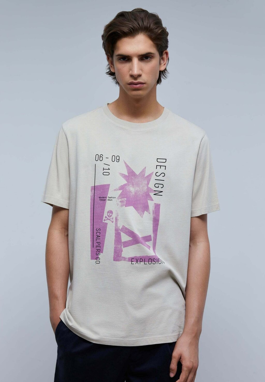

Футболка с принтом Explosion Tee Scalpers, цвет light grey