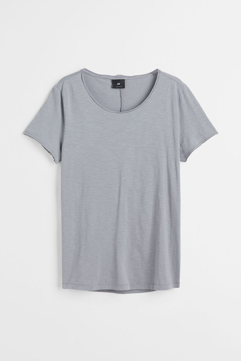 

Футболка с закругленными краями H&M, серый