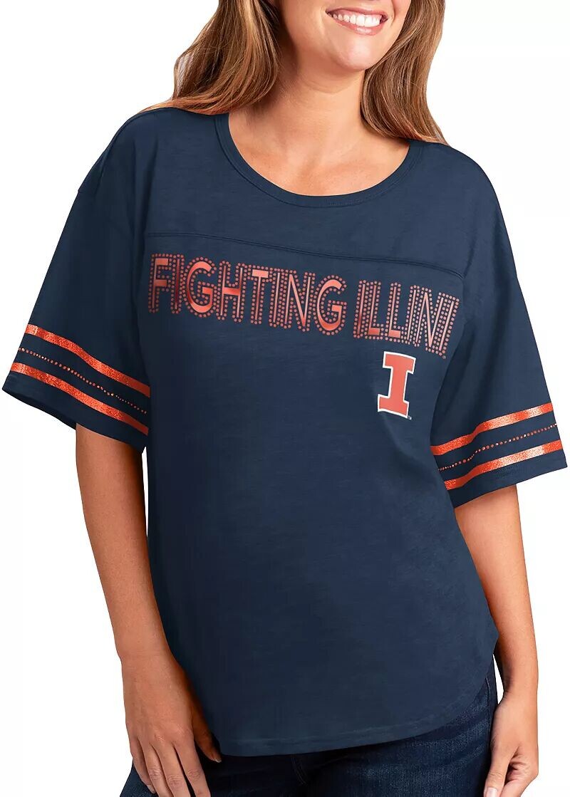 

Женская синяя футболка G-III For Her Illinois Fighting Illini Extra Point