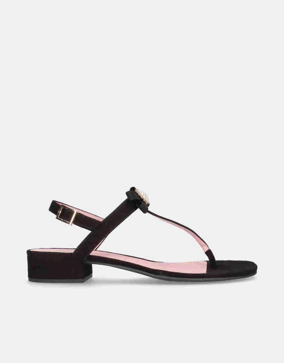 

Женские сандалии на плоской подошве из черной замши с застежкой Pretty Ballerinas, черный