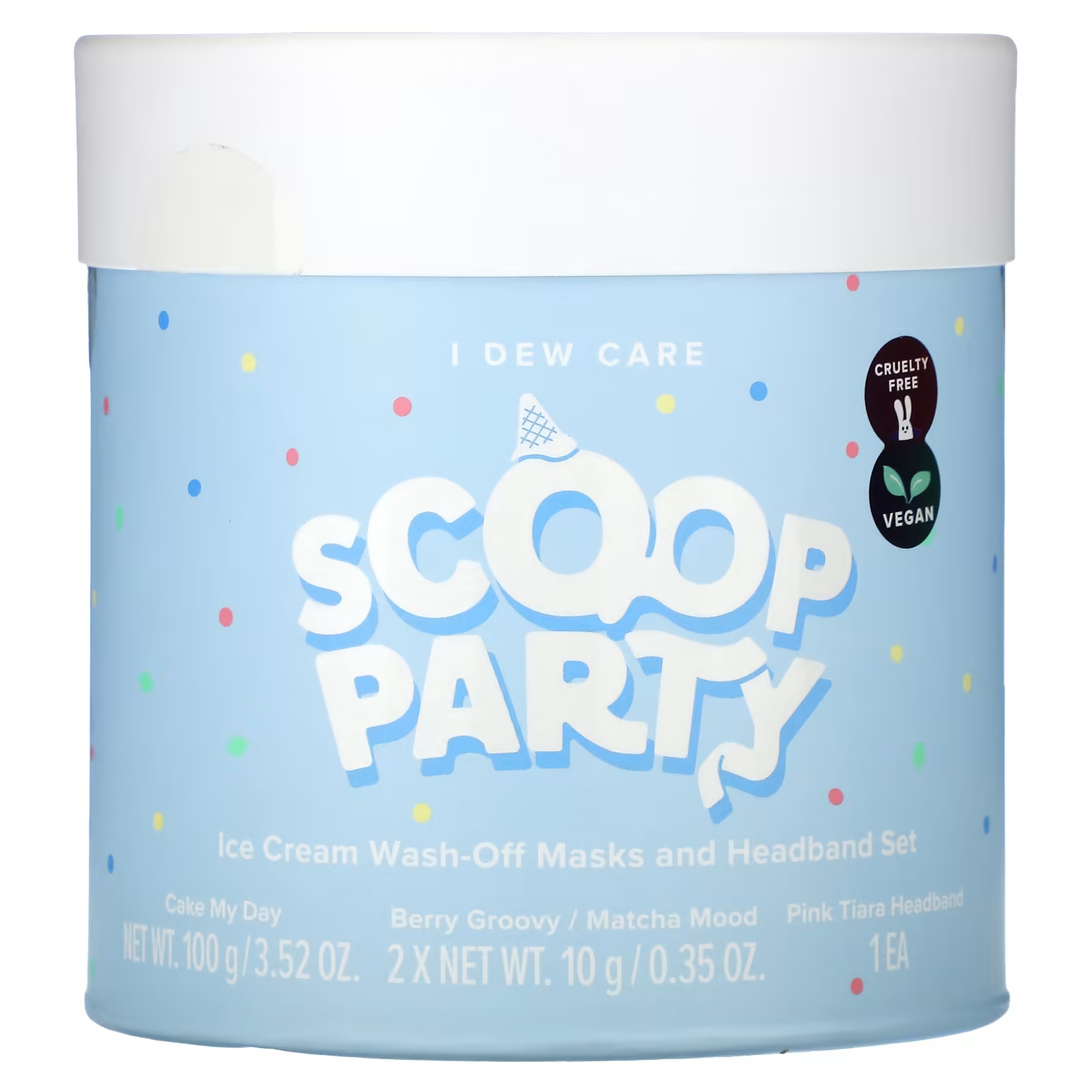 Dew Care Scoop Party Смываемые маски для мороженого и повязка на голову Набор из 4 предметов I Dew Care