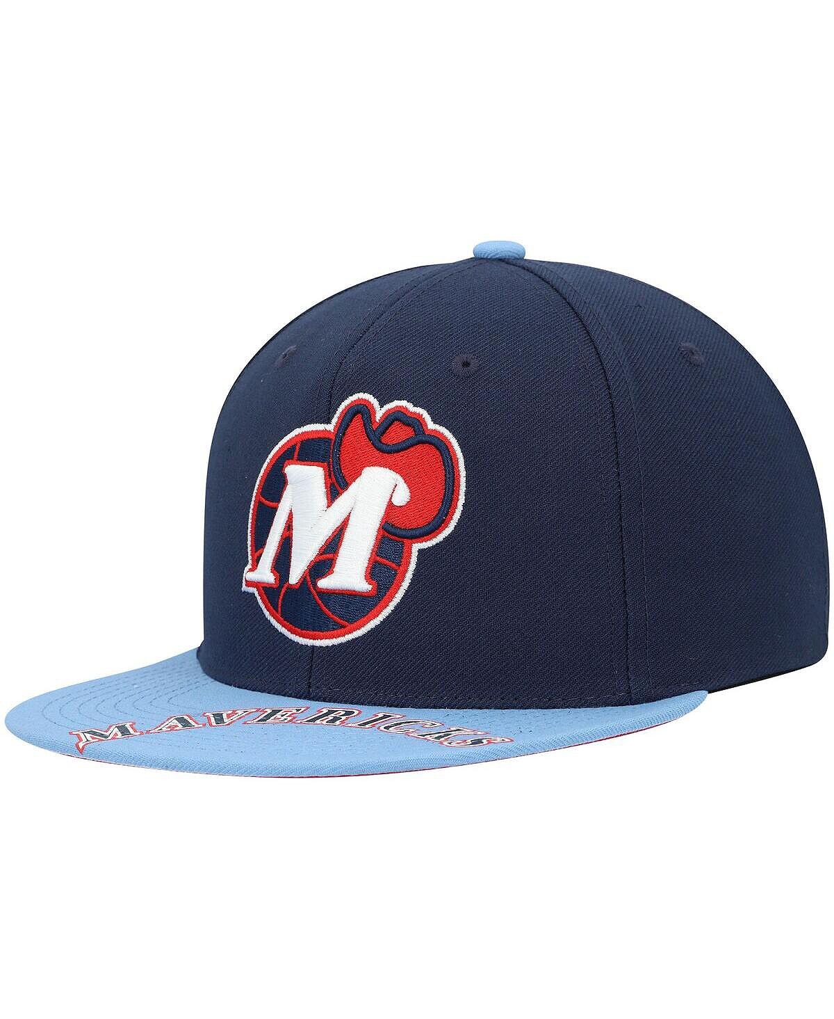 

Мужская шляпа x Lids темно-синего, голубого цвета Dallas Mavericks Hardwood Classics Reload 3.0 Snapback Hat Mitchell & Ness