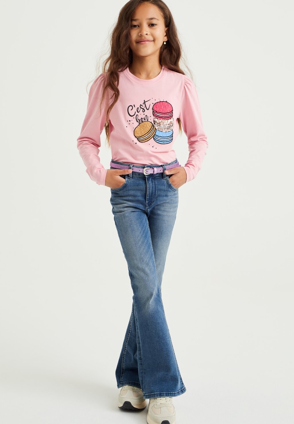 

Футболка с длинным рукавом WE Fashion, розовая