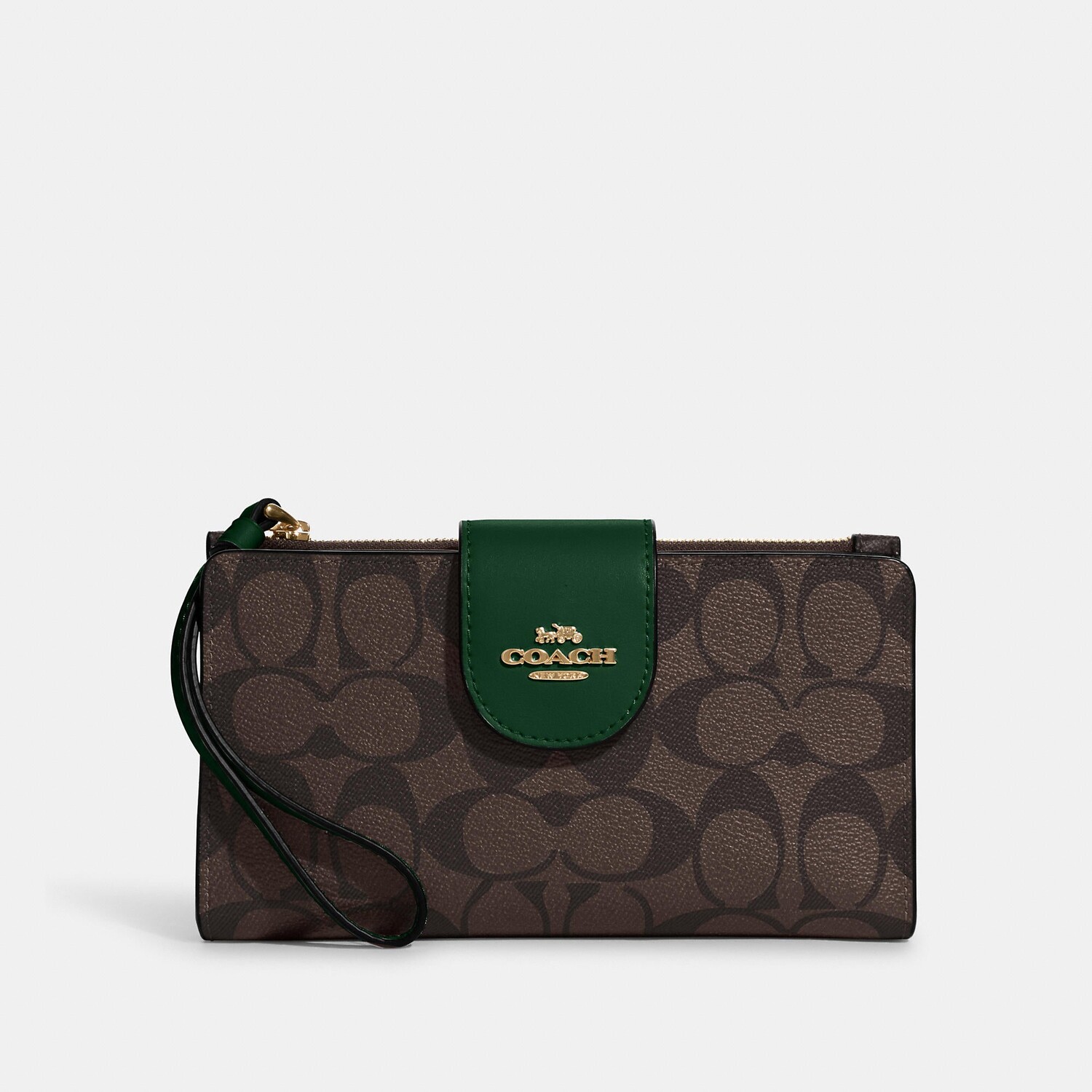 

Кошелек Coach Outlet Tech из канвы с цветными блоками, цвет Brown/Dark Pine