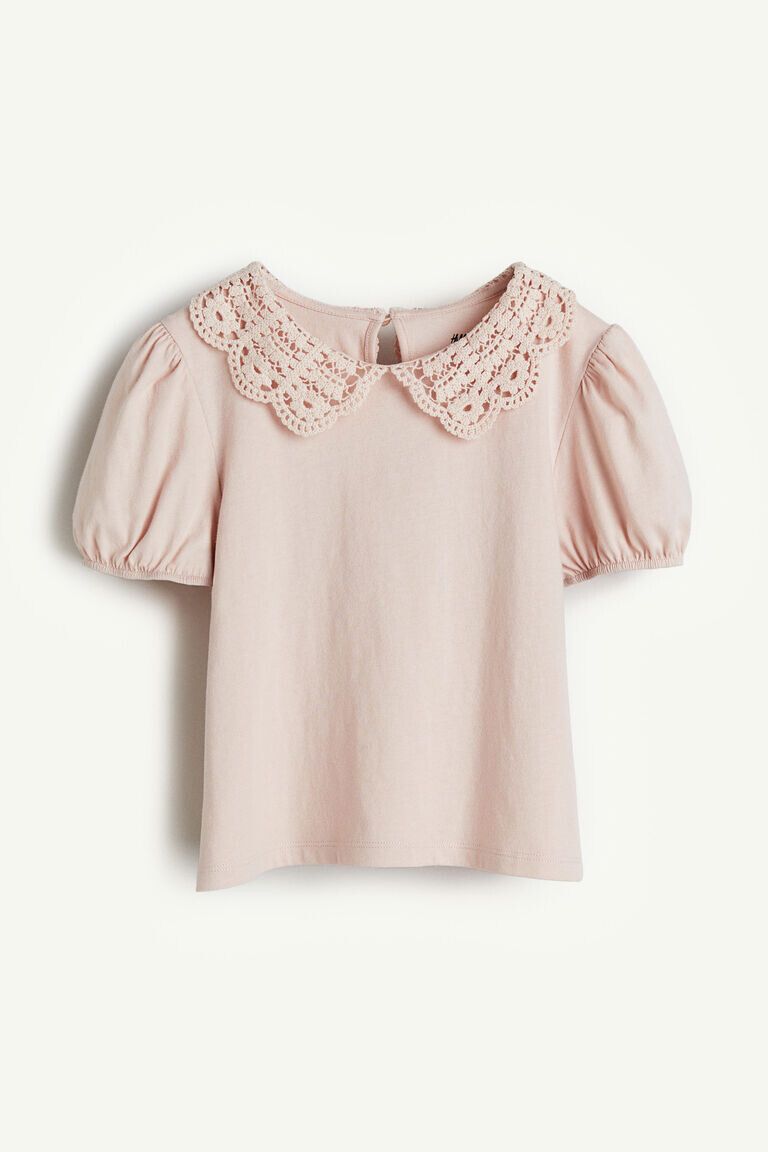 

Топ из джерси с воротником H&M, розовый
