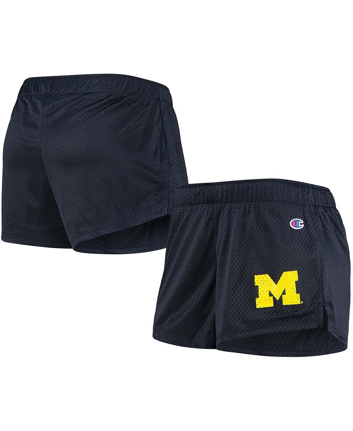 

Женские темно-синие шорты из сетки Michigan Wolverines Champion, темно-синий