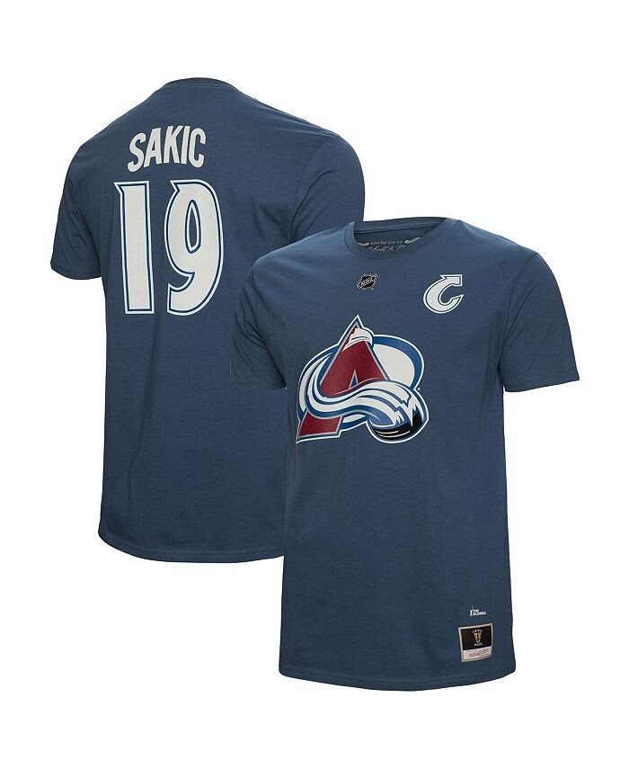 

Мужская темно-синяя футболка с именем и номером Joe Sakic Colorado Avalanche Mitchell & Ness, синий