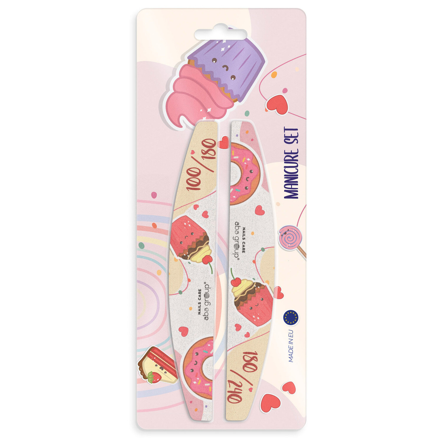

Набор: напильники-полумесяцы 100/180 Aba Group Nails Care, 1 шт.