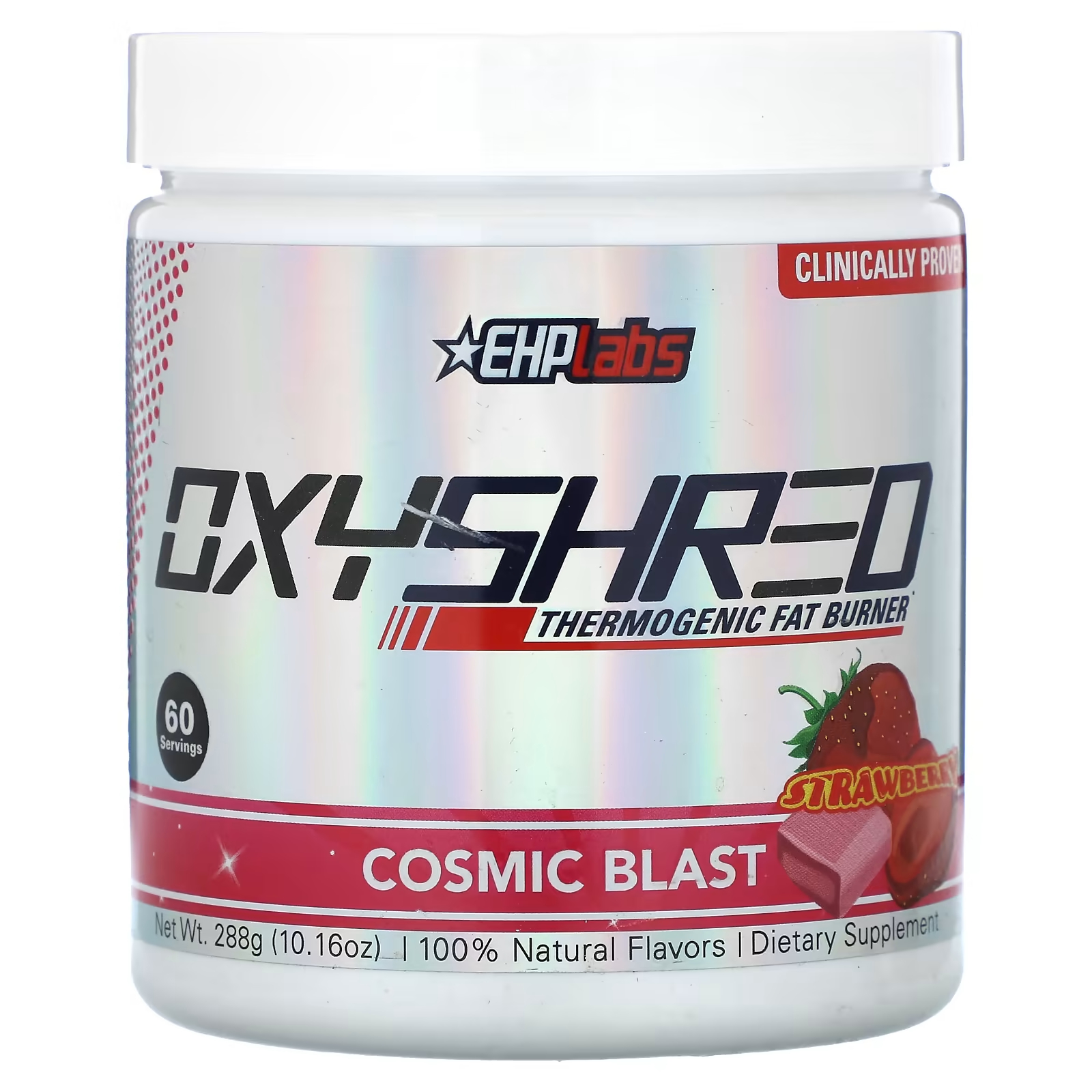 Термогенный сжигатель жира EHPlabs OxyShred Cosmic Blast клубника, 288 г vitamin bounty burn on keto термогенное средство для сжигания калорий 60 капсул