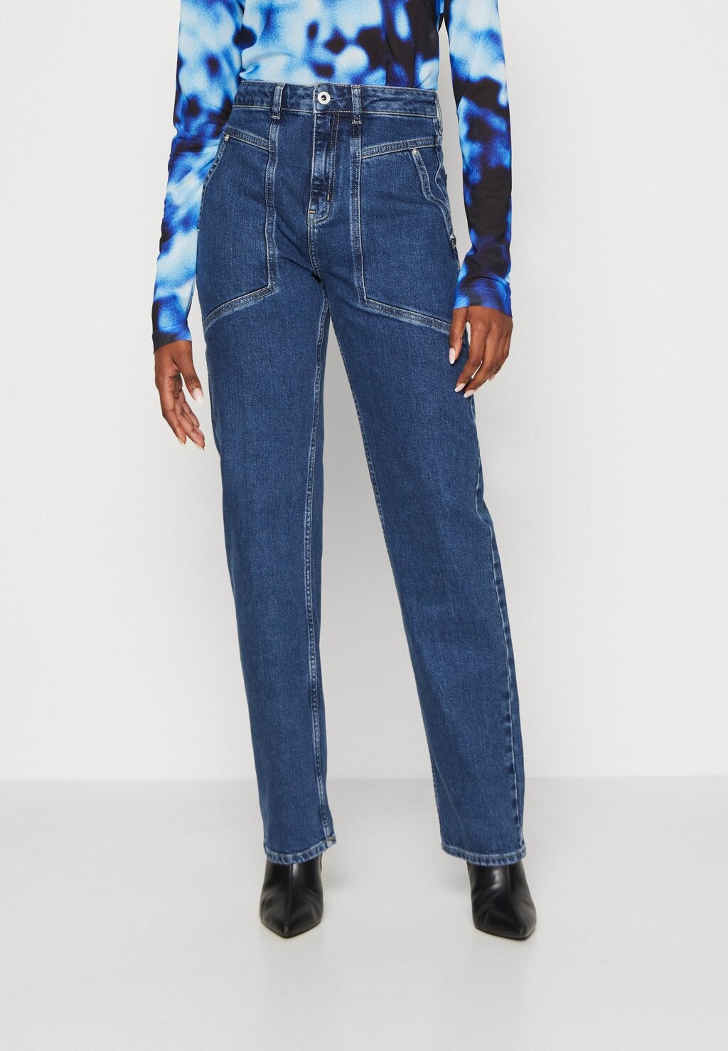 

Джинсы прямого кроя UTILITY Karl Lagerfeld Jeans, темно-синий деним