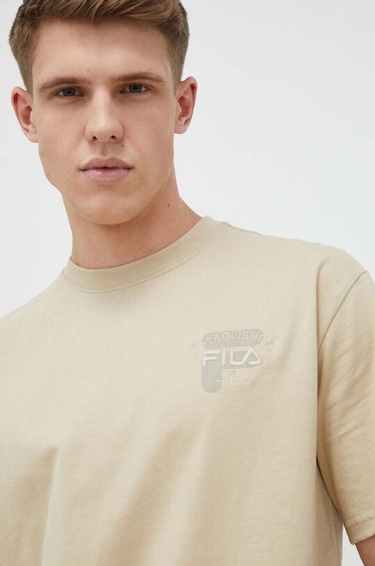 

Хлопковая футболка Fila, бежевый