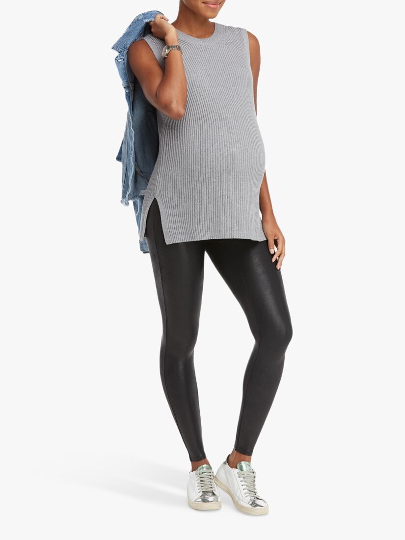 

Леггинсы из искусственной кожи для беременных Spanx Mama, черные
