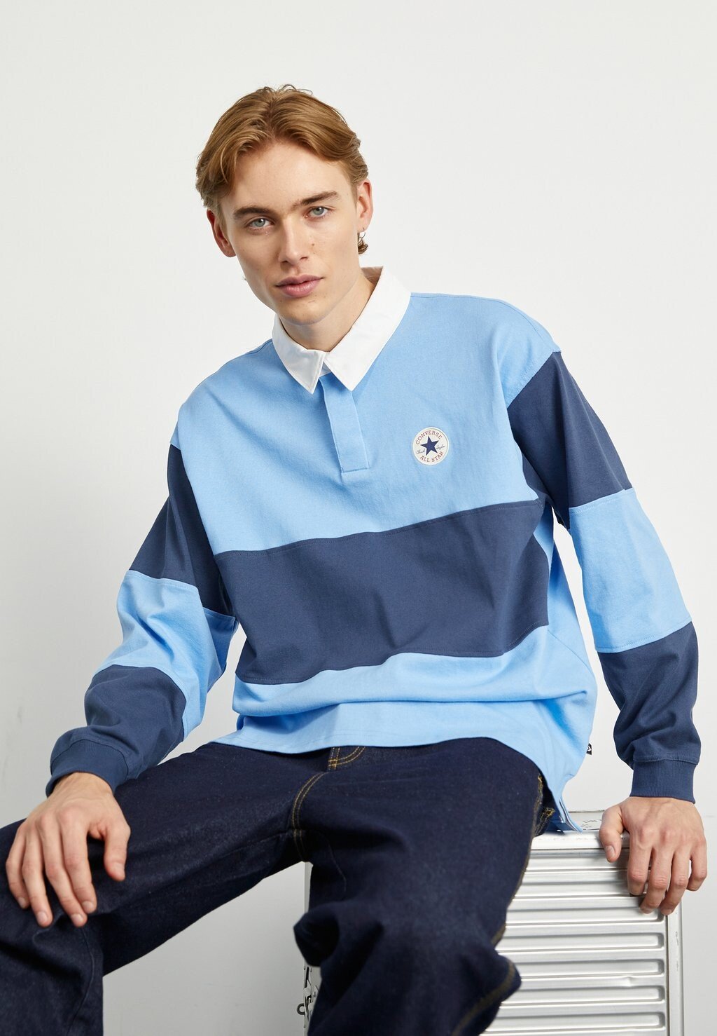 

Футболка с длинным рукавом ALL STAR LONG SLEEVE RUGBY Converse, converse темно-синий/converse lt blue