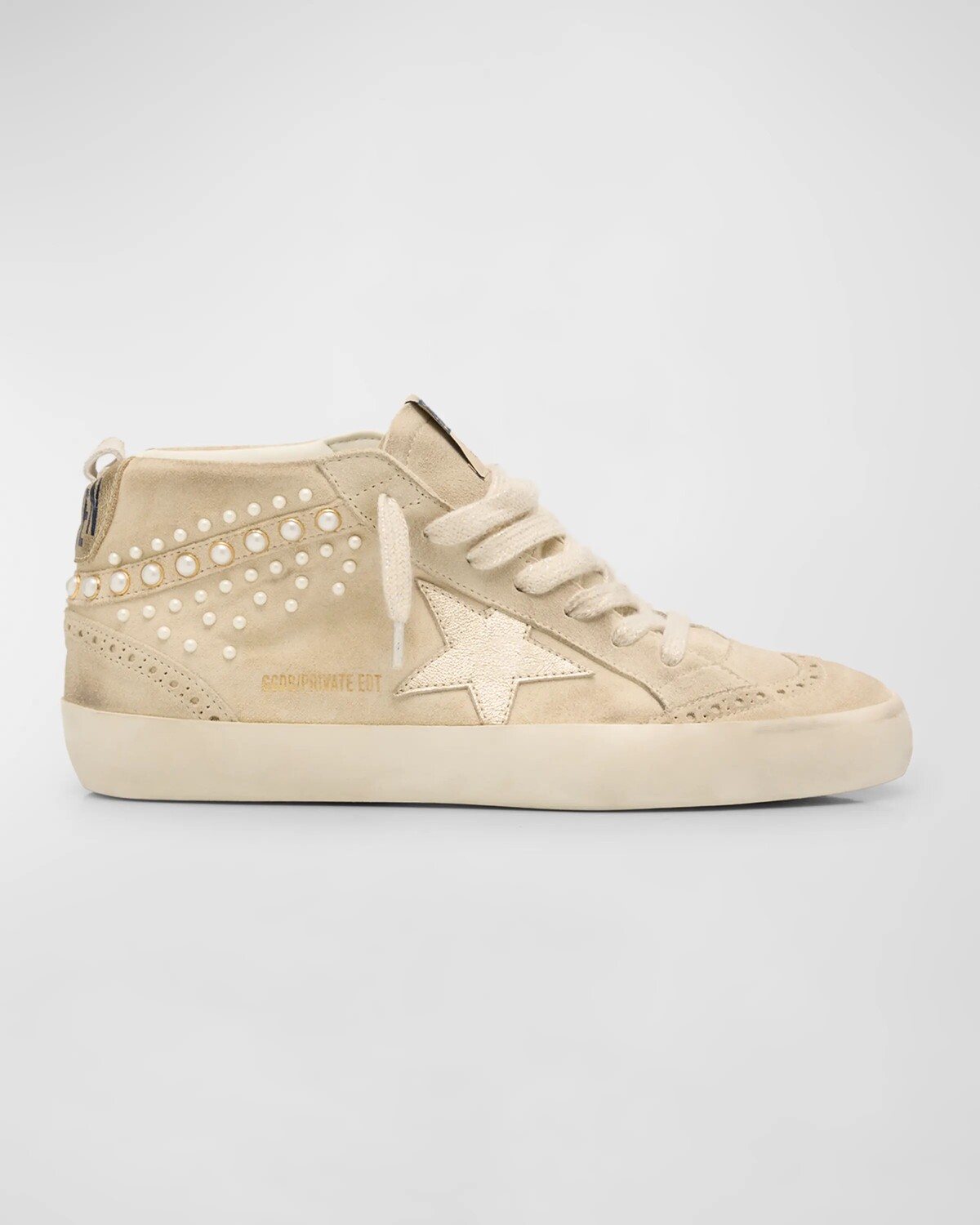 

Замшевые кроссовки Midstar с жемчужными кончиками крыльев Golden Goose, цвет Marble Platinum