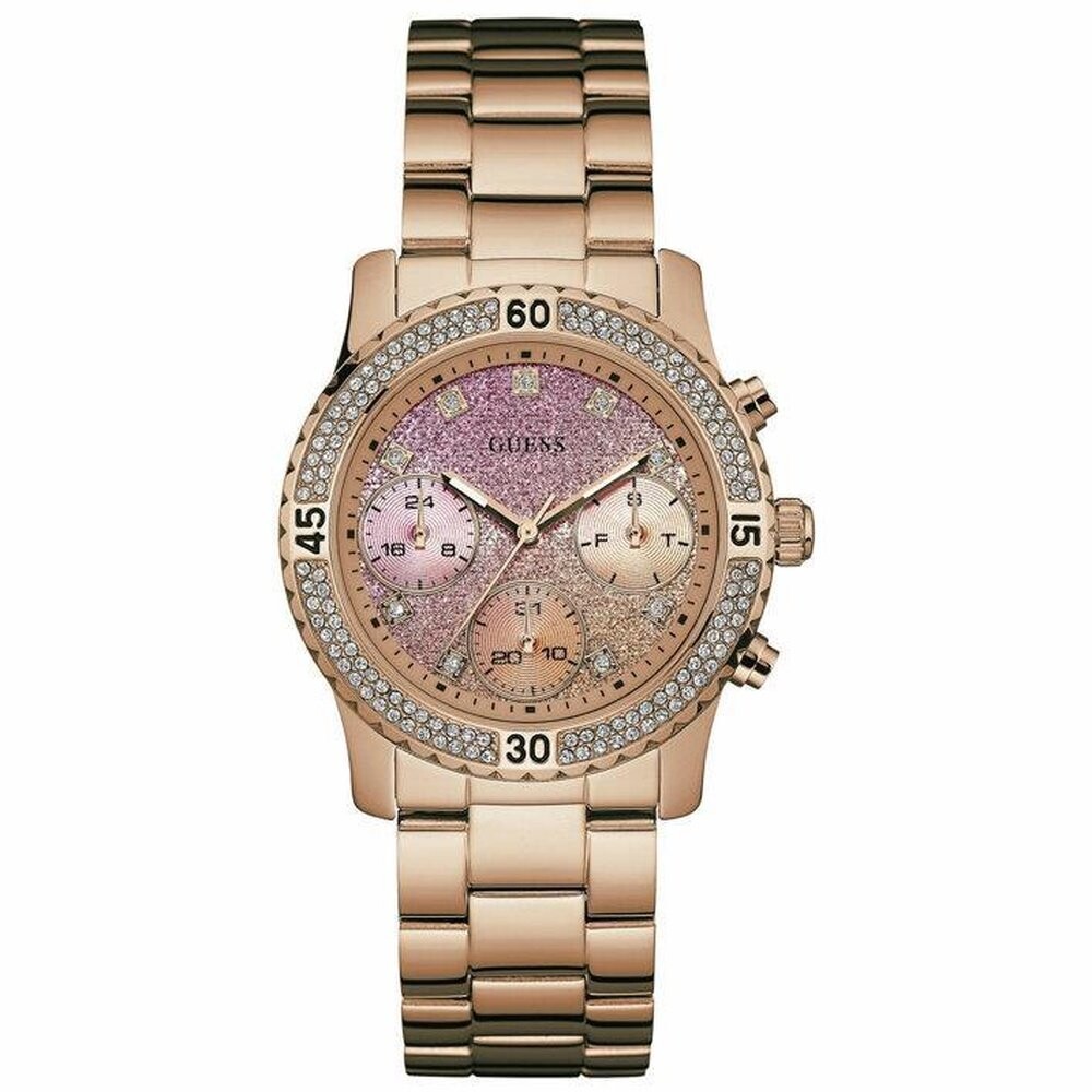

W0774L3 аналоговые кварцевые часы с конфетти Guess, розовый
