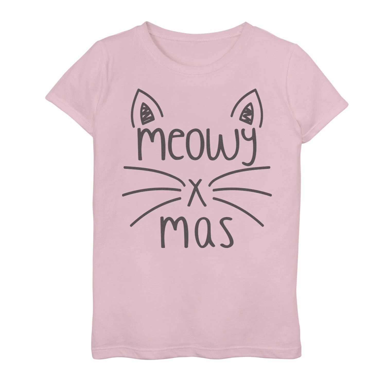

Футболка с рисунком "Meowy X-Mas" для девочек 7–16 лет Unbranded