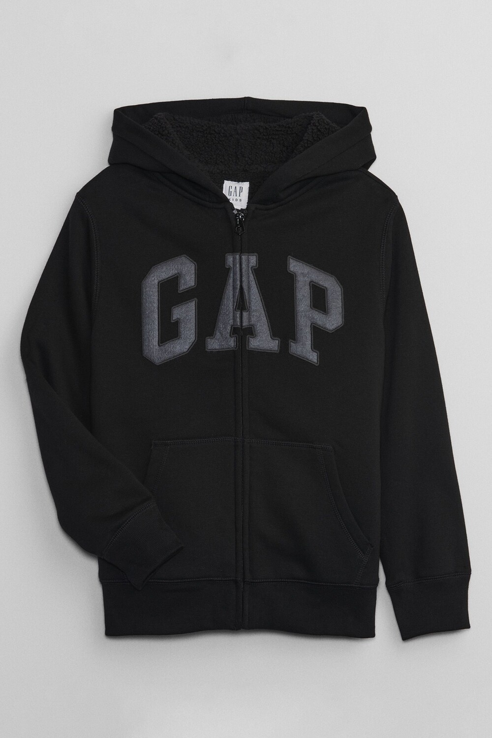 

Толстовка на молнии с логотипом и подкладкой из искусственной овчины Gap, черный
