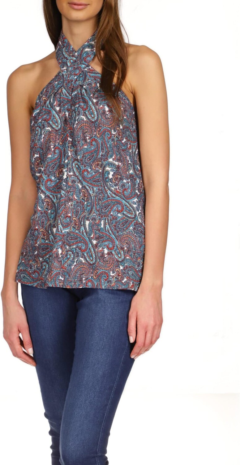

Топ Michael Kors Paisley Halter Neck Tank, цвет Sangria