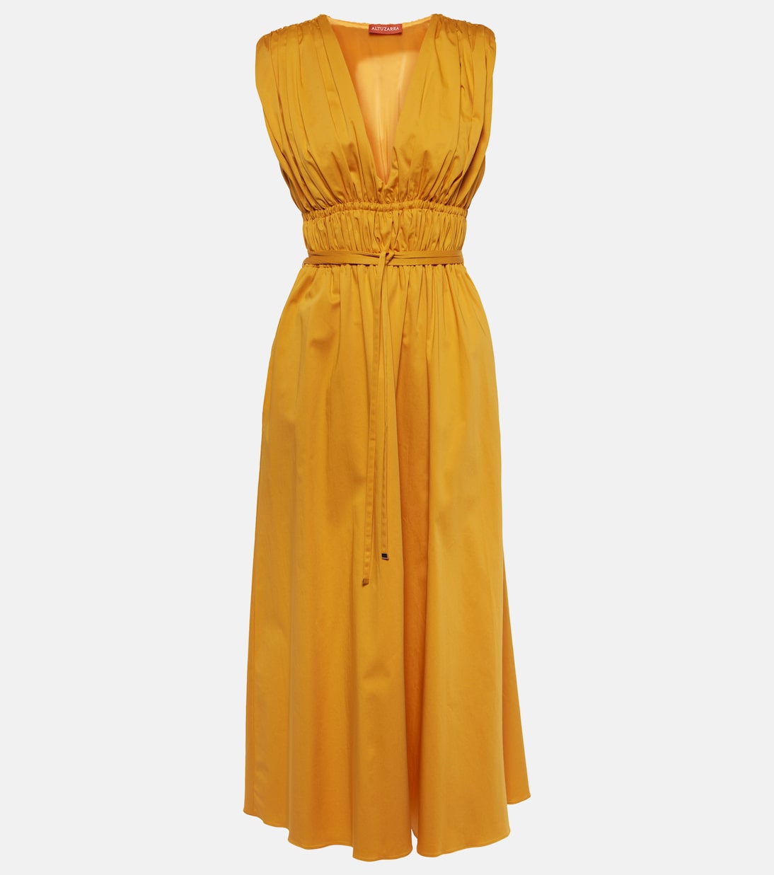 Платье миди fiona со сборками из смесового хлопка Altuzarra, оранжевый