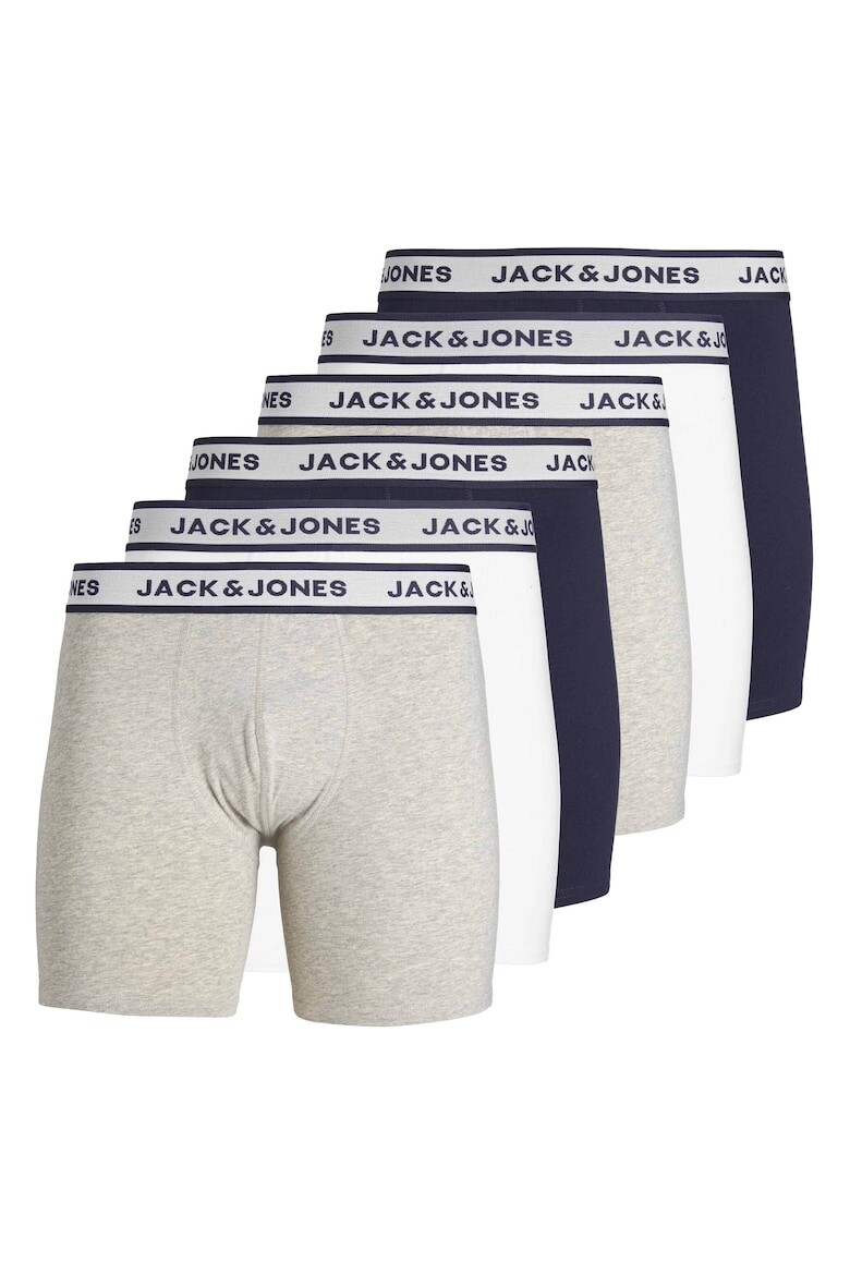 

Хлопковые боксеры с логотипом JACSOLID, 6 пар Jack & Jones, серый